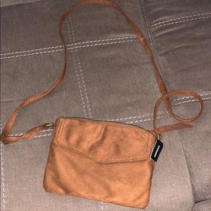 Express suede satchel